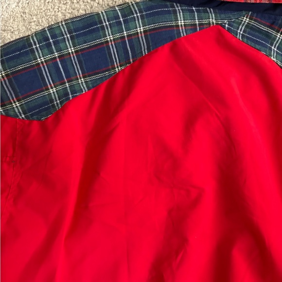 Vintage 80s Red Plaid Colorblock Windbreaker Jacket by Mureli Made in Hong Kong - Picture 9 of 14